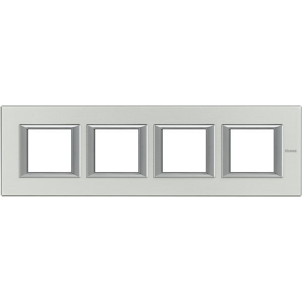 BT Axolute Алюминий Рамка 2+2+2+2 мод прямоугольная (надпись горизонтально) HA4802M4HXC