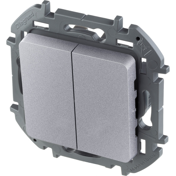 Купить Legrand INSPIRIA Алюминий Выключатель двухклавишный 10 AX - 250 В 673622