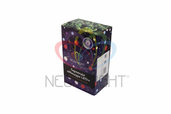 Купить NEON-NIGHT Гирлянда "Мишура LED" 6 м прозрачный ПВХ, 576 диодов, цвет белый 303-615