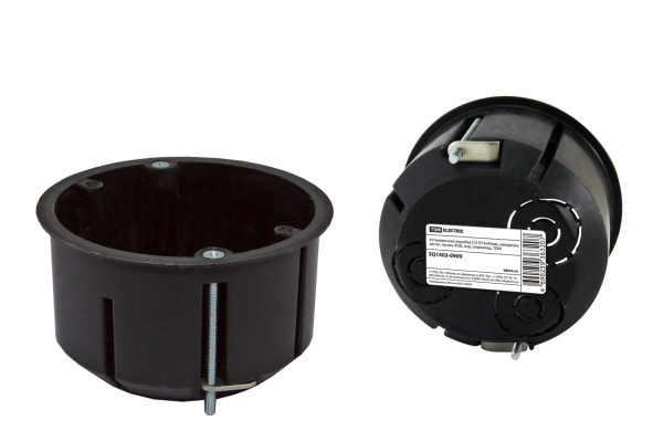 TDM Установочная коробка СП D73х45мм, саморезы, метал. лапки, IP20, инд. штрихкод, SQ1403-0909