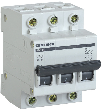 IEK GENERICA Автоматический выключатель ВА47-29 3Р 40А 4,5кА (С) MVA25-3-040-C