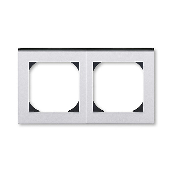 ABB EPJ Levit серебро / дымчатый чёрный Рамка 2 пост, 55х55 (для механизмов BJE) 2CHH015520A4070