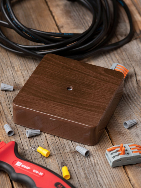 Купить EKF PROxima Коробка разветвительная KMP-030-032 (100х100х28) тёмное дерево