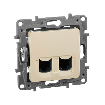 Legrand Etika Слоновая кость Розетка компьютерная 2-ая RJ45, категория 5е UTP 672355