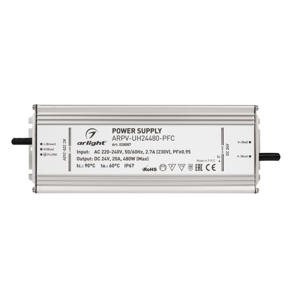 Купить Arlight Блок питания ARPV-UH24480-PFC (24V, 20A, 480W) (IP67 Металл, 7 лет) 028087