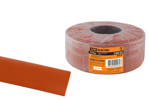 TDM Термоусаживаемая трубка ТУТнг 40/20 красная (50 м/ролл) SQ0518-0096