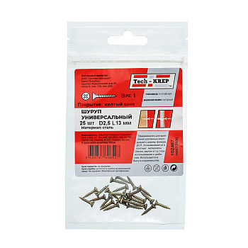 Tech-Krep Саморез ШУж 2,5х13 пот. гол. (25 шт) - пакет 102467