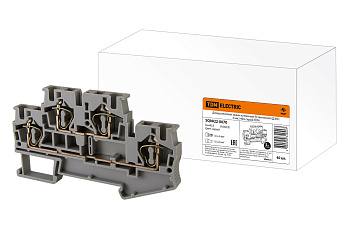 TDM Двухуровневый зажим клеммный безвинтовой (ДЗКБ) 4 мм2 40А серый SQ0822-0070