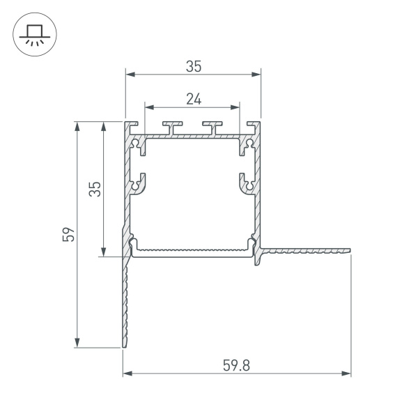 Купить Arlight Профиль SL-LINIA32-FANTOM-EDGE-2000 ANOD (Алюминий) 027159