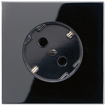 JUNG LS 990 Черная Розетка с/з под углом 45град LS520-45SW