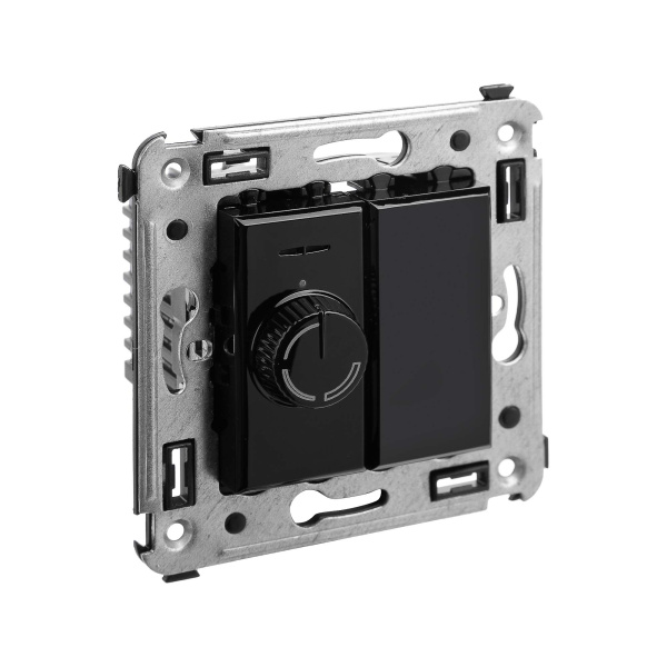 Купить DKC Диммер поворотный в стену, "Avanti", "Черный квадрат"