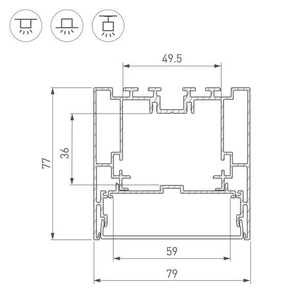 Купить Arlight Профиль с экраном S2-LINE-7977-2500 ANOD+OPAL (Алюминий) 021174