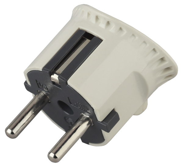 ЭРА V5 Белый Вилка плоская c/з 16A прямой ввод