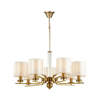 Favourite 2679-7P подвесная люстра Каркас бронзового цвета, абажуры из белого шелка