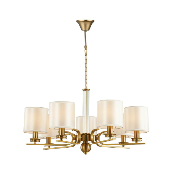 Favourite 2679-7P подвесная люстра Каркас бронзового цвета, абажуры из белого шелка