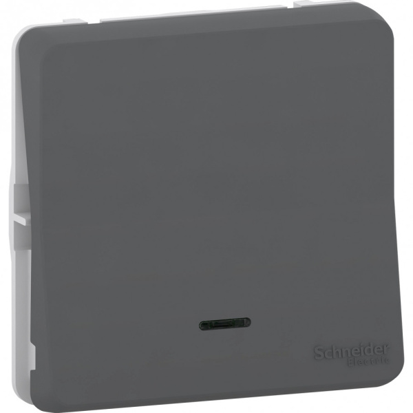 SE Mureva Styl Антрацит Переключатель с подсветкой, IP55 MUR35025