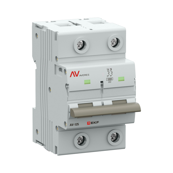 Выключатель автоматический AV-125 2P 63A (C) 10kA EKF AVERES mcb125-2-63C-av