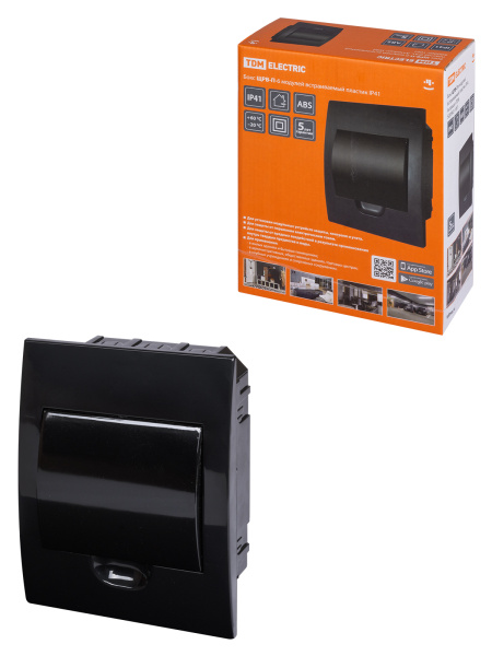 TDM Бокс ЩРВ-П-6 модулей встраиваемый пластик IP41, Антрацит SQ0902-1001