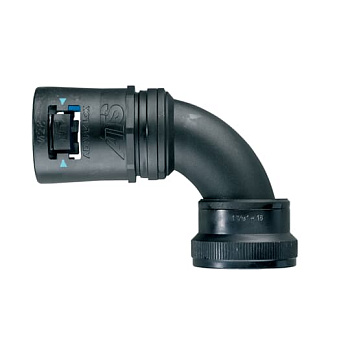 ABB Фитинг Adaptalok ATS, AT, 90°, нейлон/никелированная латунь/эластомер, черный/голубой, резьба U144, Ø34, AT34/U144/CSF90/BLB, 10 шт. 7TCA296170R0578