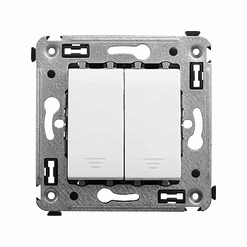 DKC Кнопка двухклавишная в стену, "Avanti", "Белое облако"