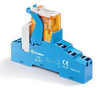 Finder Интерфейсный модуль (сборка 46.61.8.012.0040 + 99.02.0.024.98 + 97.P1SPA), электромеханическое реле; 1CO 16A; контакты AgNi; питание 12В AC; ка 4CP180120060SPA