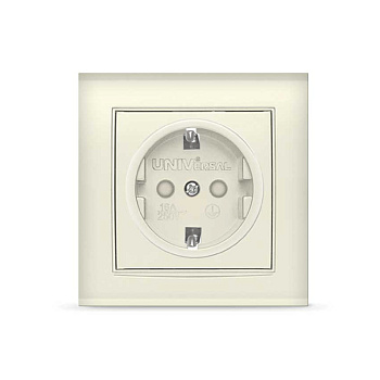 UNIVersal "Бриллиант" Розетка "слоновая кость"с/з з/ш 7948851