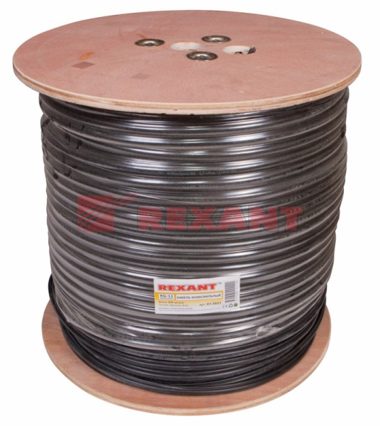 Купить Кабель RG-11U (75 Ом) 305м OUTDOOR + ТРОС*1 Rexant 01-3021