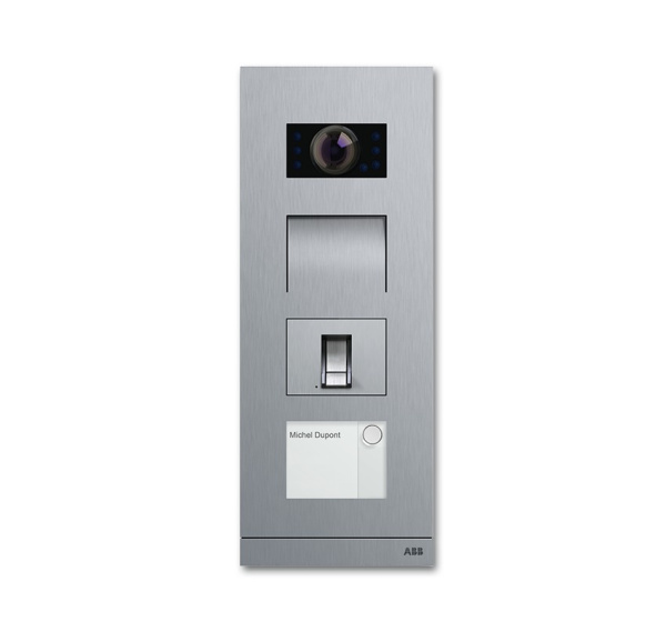 ABB Станция вызова, видео, 1 кл., со счит. отпечатка пальца, сталь 2CKA008300A0435