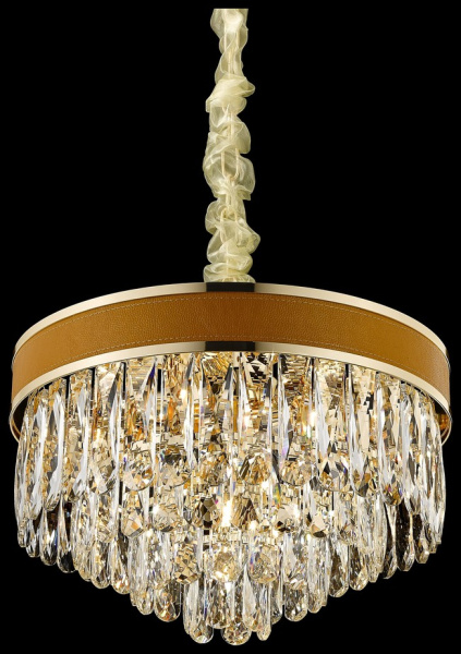 Wertmark WE136.08.303 Люстра подвесная Матовое золото, Абрикосовый/Прозрачный E14 8*40W