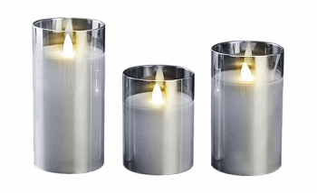 ФАZA Светодиодная Свеча Свечи CL7-SET3-sr (3 свечи, пульт ДУ, серебр.) .5018792
