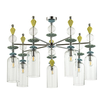 Odeon Light 4893/7C CLASSIC ODL_EX22 33 хром/раноцветн./керамика/стекло Люстра потолочная E14 7*40W 4893/7C BIZET