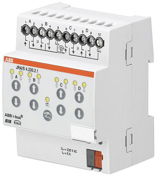 ABB KNX JRA/S 4.230.2.1 Активатор жалюзи 4-канальный с ручным упр., 230В 2CDG110121R0011
