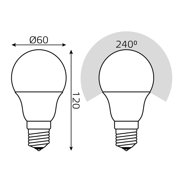 Купить Gauss Лампа A60 10W 930lm 3000K/4100K E27 изм.цвет.темп. LED 102502110-T