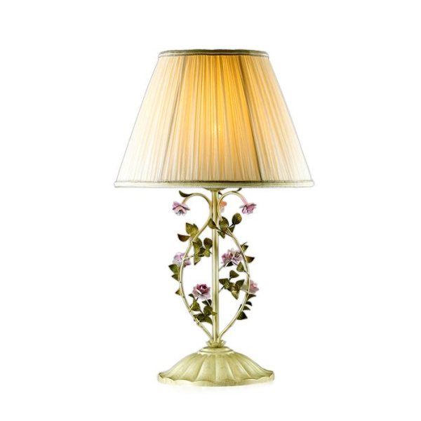 Odeon Light 2796/1T ODL15 565 беж/декор.цветы/абажур ткань Н/лампа E27 60W 220V TENDER Odeon Light 2796/1T ODL15 565 беж/декор.цветы/абажур ткань Н/лампа E27 60W 220V TENDER