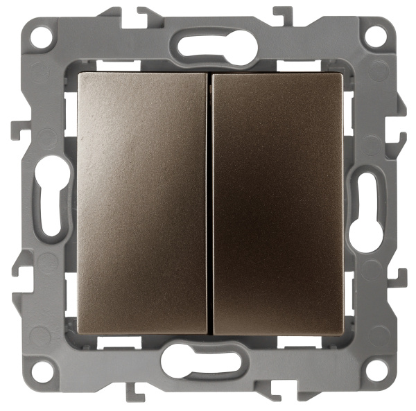 ЭРА 12-1106-13 Переключатель двойной, 10АХ-250В, IP20, 12, Бронза