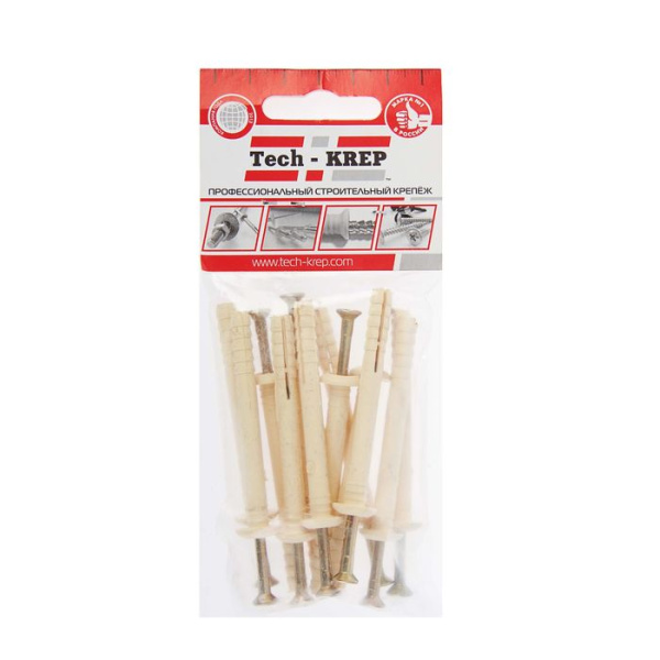 Купить Tech-Krep Дюбель-гвоздь 6L40 гриб. манжета (нейлон) (12 шт) - пакет 102938