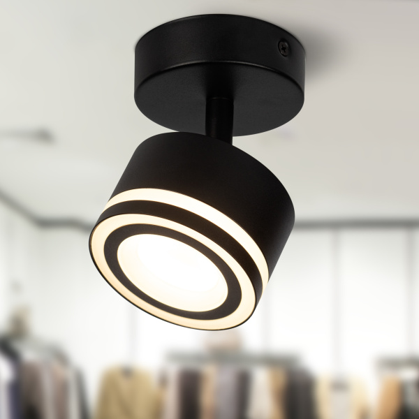 ЭРА Светильник настенно-потолочный спот OL52 BK GX53 IP20 черный