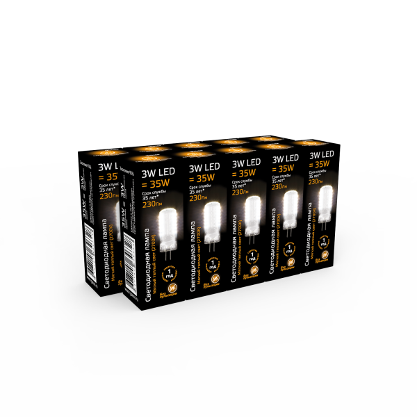 Купить Gauss Лампа G4 AC150-265V 3W 230lm 2700K силикон LED 107707103