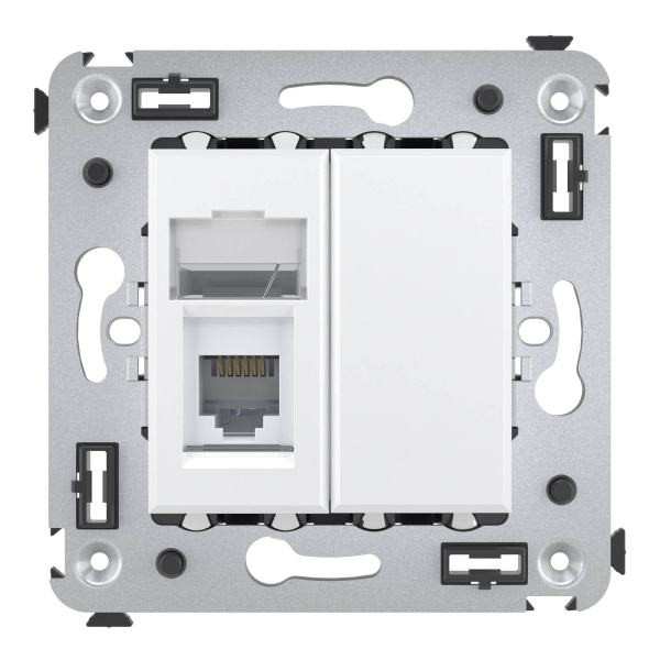 Купить DKC Телефонная розетка RJ-12 в стену одинарная, "Avanti", "Белое облако"