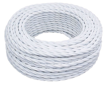 BIRONI Белый матовый Витой провод 2*0,75 20м B1-422-71-20