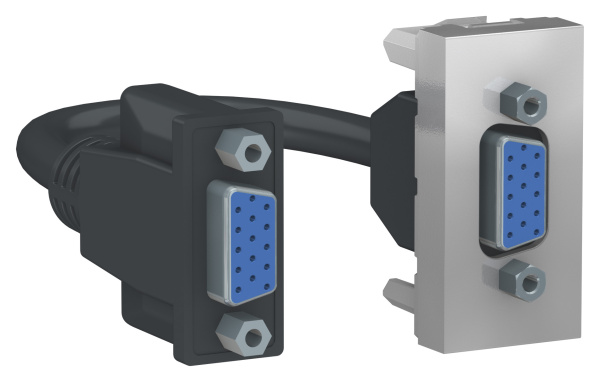 Купить SE Unica Modular Алюминий Розетка HD15 female (VGA), 1 модуль NU343230