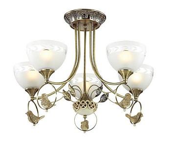 Lumion 3403/5C LN17 246 бронзовый/стекло/декор полирезина Люстра потолочная E27 5*40W 220V HORAS