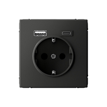 Systeme Electric ArtGallery Базальт Розетка 16А с 2 USB A+C, 5В/2,4А/3,0А, 2х5В/1,5А, механизм