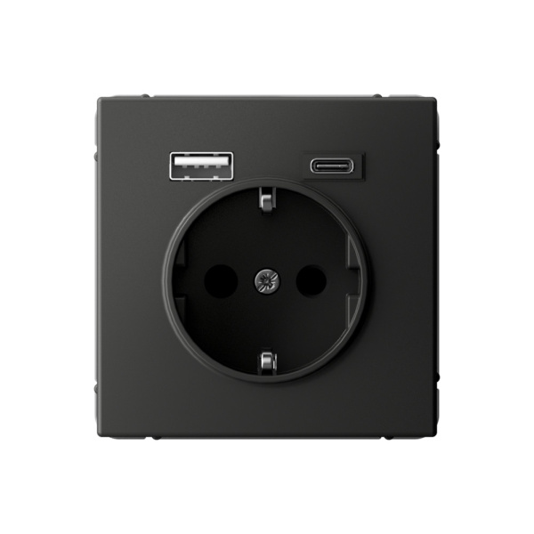 Systeme Electric ArtGallery Базальт Розетка 16А с 2 USB A+C, 5В/2,4А/3,0А, 2х5В/1,5А, механизм