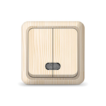 UNIVersal "Олимп" Выключатель Сосна 2 кл. с подсветкой 5560841