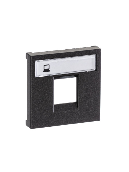 Купить ABB NIE Zenit Антрацит Накладка 1-я тел/комп розетки(для суп2017.2,2017.3,2018,2018.5,2018.6,2018.8 2CLA221810N1801