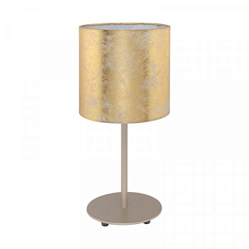 Eglo 97646 Настольная лампа VISERBELLA, 1х60W (E27), 180, H400, основа ?150, cталь, шампань / текстиль