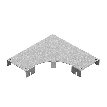 OSTEC Крышка к углу горизонтальному 90 град. к лотку ПЛК 100, толщ. 1,2 мм, Сендзимир цинк