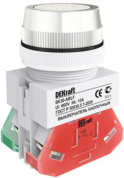 Dekraft Выключатель кноп. ABLF D30 БЕЛЫЙ 220В ВK-30