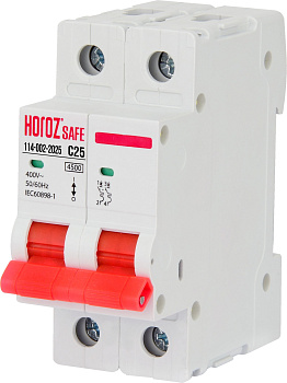 Horoz Electric 114-002-2025 2P 25A C 4.5kA 400V Миниатюрный Автоматический Выключатель SAFE (MCB 2P C25) HRZ00002659